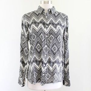 J.Crew Diamond Ikat Linen Boy Shirt